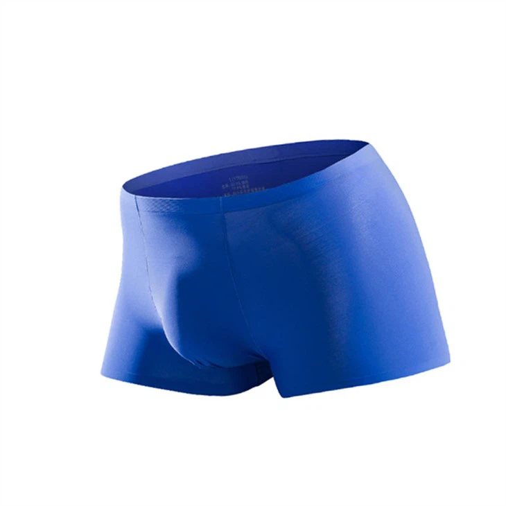 blue Thin Anti-bacterial Seamless Boxer Briefs Underwear customized manufacture sexy jockstraps