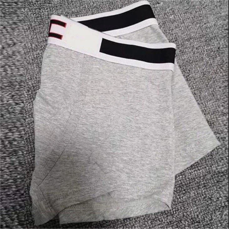 grey boxer briefs trunks Custom Logo Underwear Sport Breathable Boxers customized logo and pattern short boxers